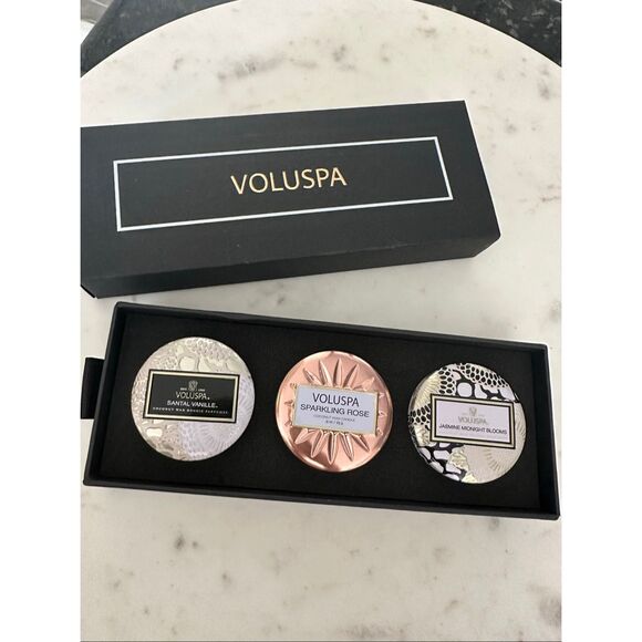 Voluspa set of 3 candles - Santal vanilla, sparking rose, jasmine midnight bloom - Picture 1 of 2